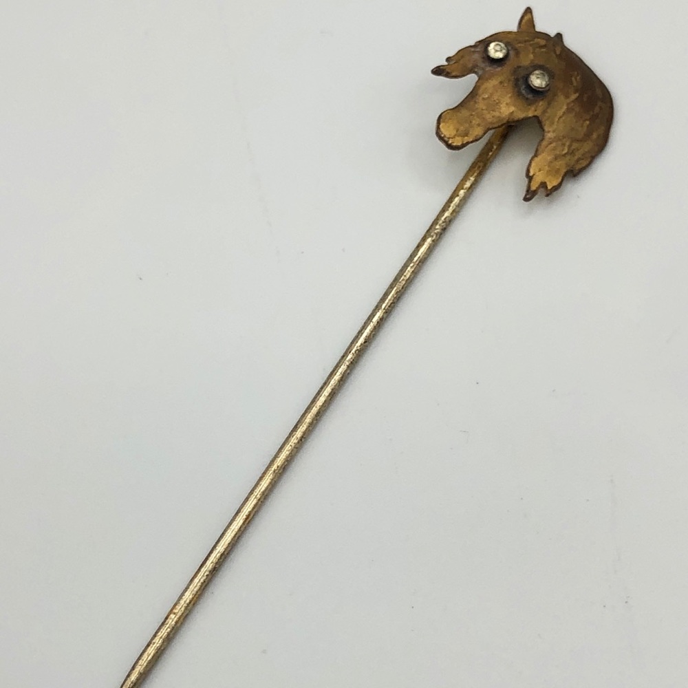 Antique Art Deco Horse Equestrian Lapel Stick Pin - Picture 5 of 7